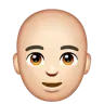 Man: Light Skin Tone, Bald Emoji 👨🏻‍🦲 image - WhatsApp style
