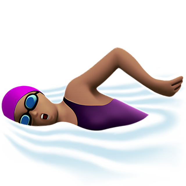 Woman Swimming: Medium Skin Tone