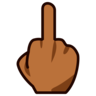 Middle Finger: Medium-Dark Skin Tone Emoji 🖕🏾 image - Emojidex style