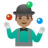 Man Juggling: Medium Skin Tone Emoji 🤹🏽‍♂️ image - Google Noto Color style