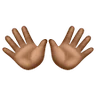 Open Hands: Medium-Dark Skin Tone Emoji 👐🏾 image - Samsung style