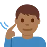 Deaf Man: Medium-Dark Skin Tone Emoji 🧏🏾‍♂️ image - Twitter / X (Twemoji) style