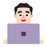 Man Technologist: Light Skin Tone Emoji 👨🏻‍💻 image - Microsoft Classic 2D style
