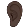 Ear: Dark Skin Tone Emoji 👂🏿 image - Apple style