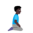 Man Kneeling Facing Right: Dark Skin Tone