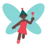Woman Fairy: Dark Skin Tone Emoji 🧚🏿‍♀️ image - Tossface style