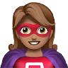 Woman Superhero: Medium Skin Tone Emoji 🦸🏽‍♀️ image - Apple style