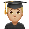 Man Student: Medium-Light Skin Tone Emoji 👨🏼‍🎓 image - Apple style