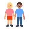 Woman And Man Holding Hands: Medium-Light Skin Tone, Medium Skin Tone Emoji 👩🏼‍🤝‍👨🏽 image - Tossface style