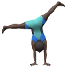 Man Cartwheeling: Dark Skin Tone Emoji 🤸🏿‍♂️ image - Apple style