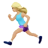 Woman Running: Medium-Light Skin Tone Emoji 🏃🏼‍♀️ image - Apple style