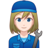 Woman Mechanic: Light Skin Tone Emoji 👩🏻‍🔧 image - Emojidex style