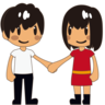 Woman And Man Holding Hands: Medium Skin Tone Emoji 👫🏽 image - Emojidex style