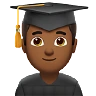 Man Student: Medium-Dark Skin Tone Emoji 👨🏾‍🎓 image - Apple style