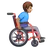 Man In Manual Wheelchair Facing Right: Medium Skin Tone