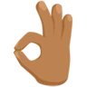 Ok Hand: Medium Skin Tone Emoji 👌🏽 image - Facebook Messenger (2016) style