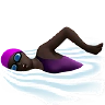 Woman Swimming: Dark Skin Tone Emoji 🏊🏿‍♀️ image - Apple style