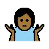 Person Shrugging: Medium-Dark Skin Tone Emoji 🤷🏾 image - OpenMoji style