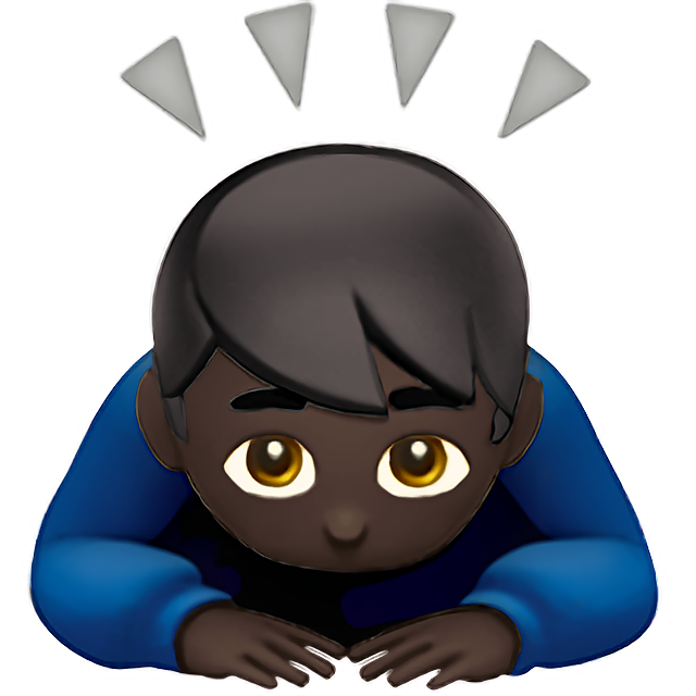 Man Bowing: Dark Skin Tone