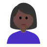 Woman Frowning: Dark Skin Tone Emoji 🙍🏿‍♀️ image - Tossface style