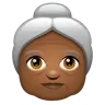 Old Woman: Medium-Dark Skin Tone Emoji 👵🏾 image - WhatsApp style