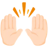 Raising Hands: Light Skin Tone Emoji 🙌🏻 image - Facebook Messenger (2016) style