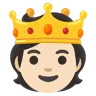 Person With Crown: Light Skin Tone Emoji 🫅🏻 image - Google Noto Color style