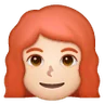 Woman: Light Skin Tone, Red Hair Emoji 👩🏻‍🦰 image - Samsung style