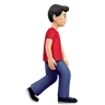 Man Walking Facing Right: Light Skin Tone Emoji 🚶🏻‍♂️‍➡️ image - Apple style