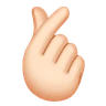 Hand With Index Finger And Thumb Crossed: Light Skin Tone Emoji 🫰🏻 image - Huawei Harmony OS style