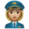 Woman Pilot: Medium-Light Skin Tone Emoji 👩🏼‍✈️ image - WhatsApp style