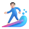 Man Surfing: Light Skin Tone Emoji 🏄🏻‍♂️ image - Microsoft 3D Fluent style