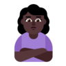 Woman Pouting: Dark Skin Tone Emoji 🙎🏿‍♀️ image - Microsoft Classic 2D style