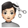 Person Getting Haircut: Light Skin Tone Emoji 💇🏻 image - Huawei Harmony OS style