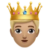 Prince: Medium-Light Skin Tone Emoji 🤴🏼 image - Huawei Harmony OS style