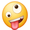 Uśmiechająca się twarz z jednym dużym i jednym małym okiem Emoji 🤪 image - Huawei Harmony OS style