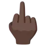 Middle Finger: Dark Skin Tone Emoji 🖕🏿 image - Google Noto Color style