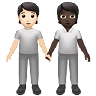 People Holding Hands: Light Skin Tone, Dark Skin Tone Emoji 🧑🏻‍🤝‍🧑🏿 image - Apple style