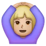 Woman Gesturing Ok: Medium-Light Skin Tone Emoji 🙆🏼‍♀️ image - Samsung style