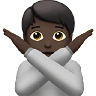 Person Gesturing No: Dark Skin Tone Emoji 🙅🏿 image - Apple style