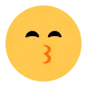 Gülen gözlerle yüz öpüşme Emoji 😙 image - Tossface style