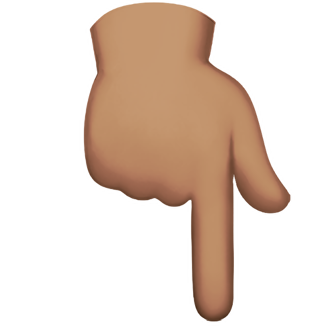 Backhand Index Pointing Down: Medium Skin Tone