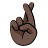 Crossed Fingers: Dark Skin Tone Emoji 🤞🏿 image - Google Noto Color Animated style
