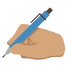 Writing Hand: Medium Skin Tone Emoji ✍🏽 image - EmojiTwo style