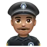 Man Police Officer: Medium Skin Tone Emoji 👮🏽‍♂️ image - WhatsApp style