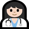 Woman Health Worker: Light Skin Tone Emoji 👩🏻‍⚕️ image - Microsoft Windows 10 Segoe UI Emoji style