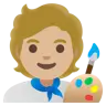 Artist: Medium-Light Skin Tone Emoji 🧑🏼‍🎨 image - Google Noto Color style