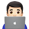 Man Technologist: Light Skin Tone Emoji 👨🏻‍💻 image - Apple style