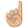 Index Pointing Up: Medium-Light Skin Tone Emoji ☝🏼 image - Google Noto Color style