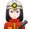 Man Firefighter: Light Skin Tone Emoji 👨🏻‍🚒 image - Emojidex style